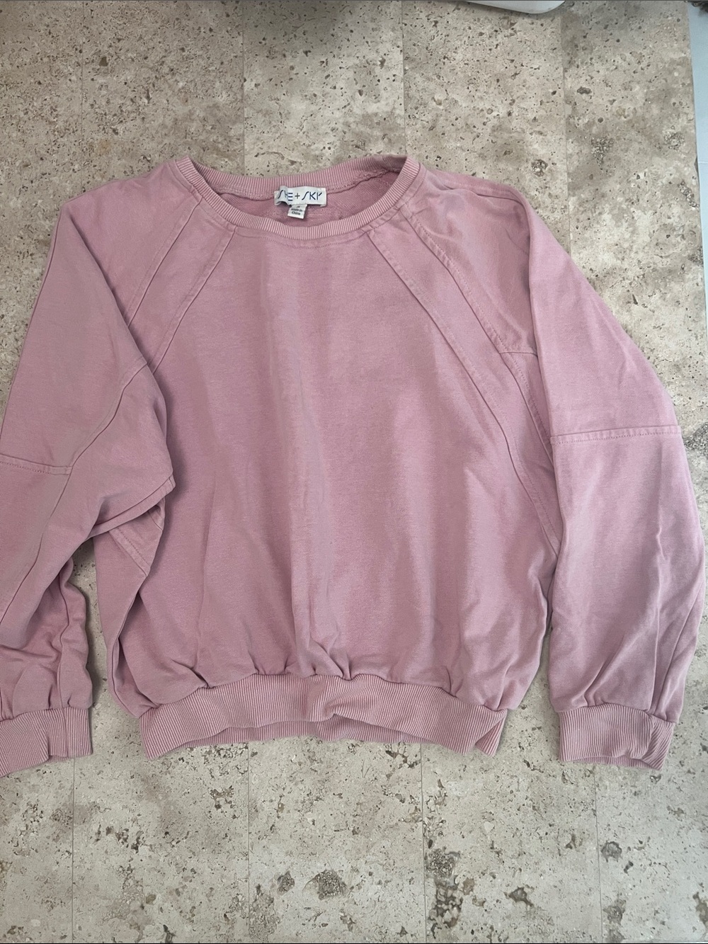 She + Sky Dusty Pink Crew Neck Sweatshirt